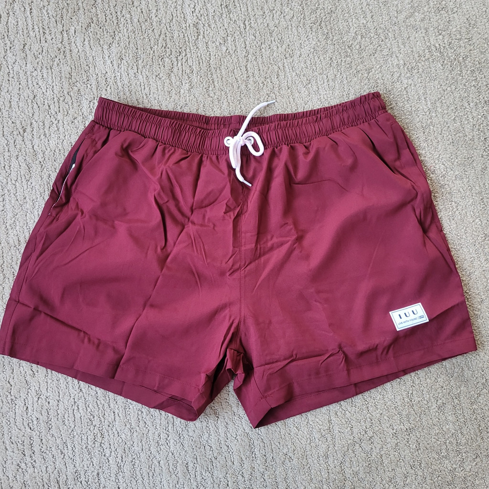 Men’s IUU Swim Trunks with Compression Liner – Burgundy – Size XL – NWT - Picture 10 of 10